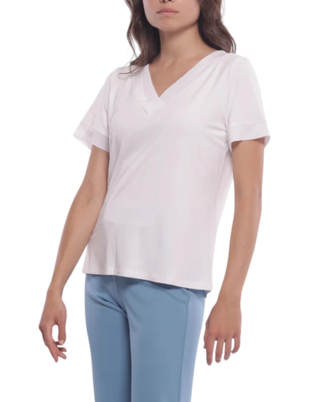 Camiseta Mimi-Muà Pico Doble Blanco