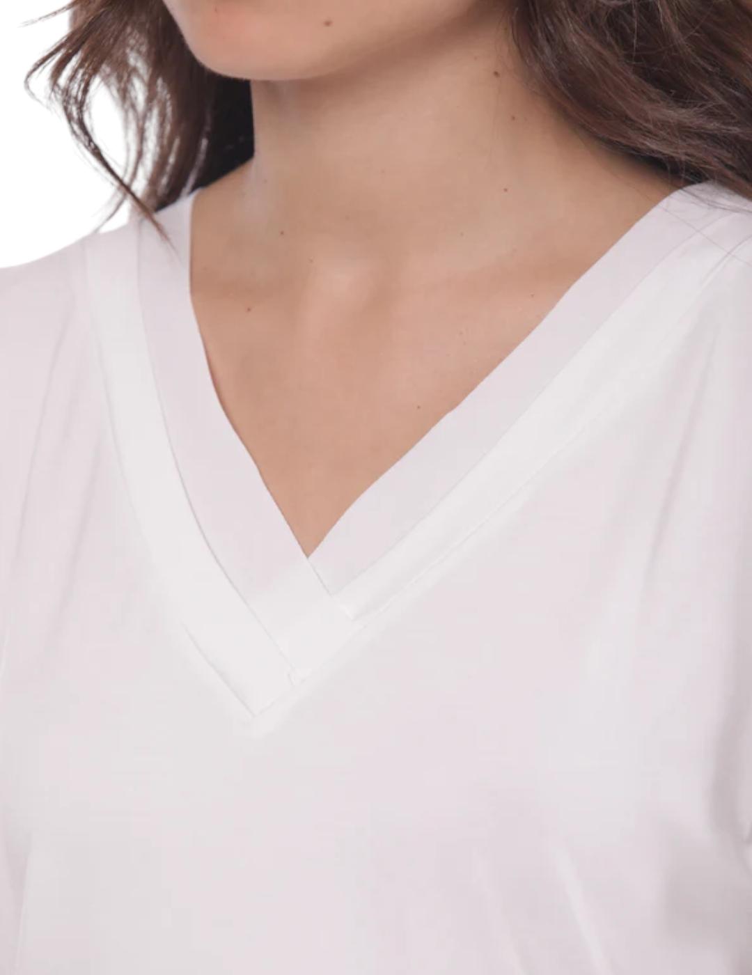 Camiseta Mimi-Muà Pico Doble Blanco