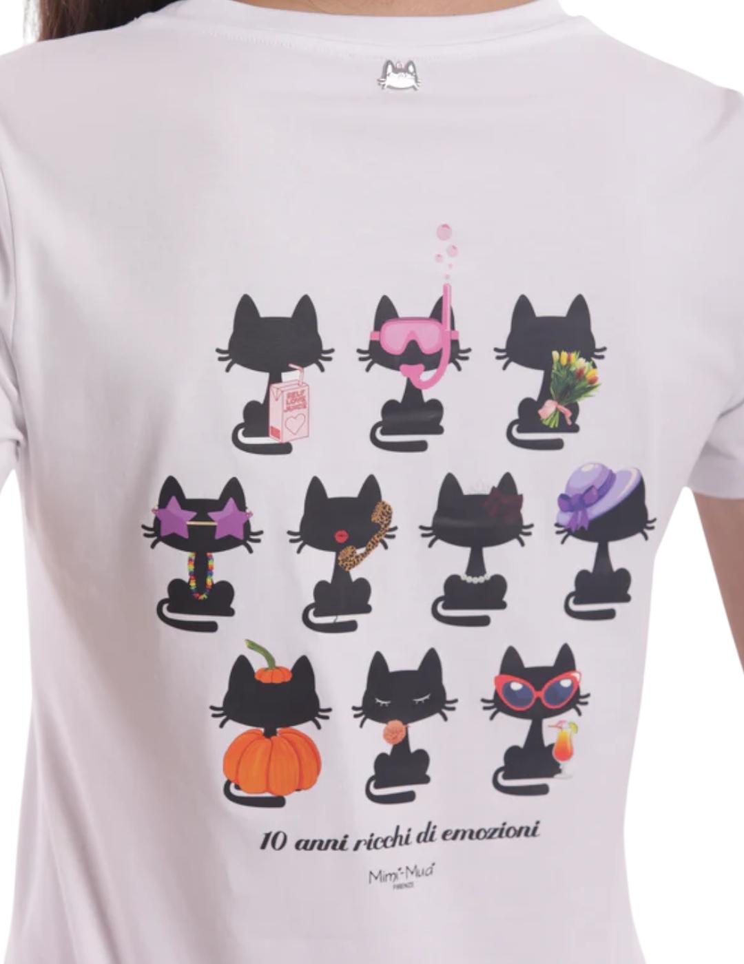 Camiseta Mimi-Muà Gatos Blanco