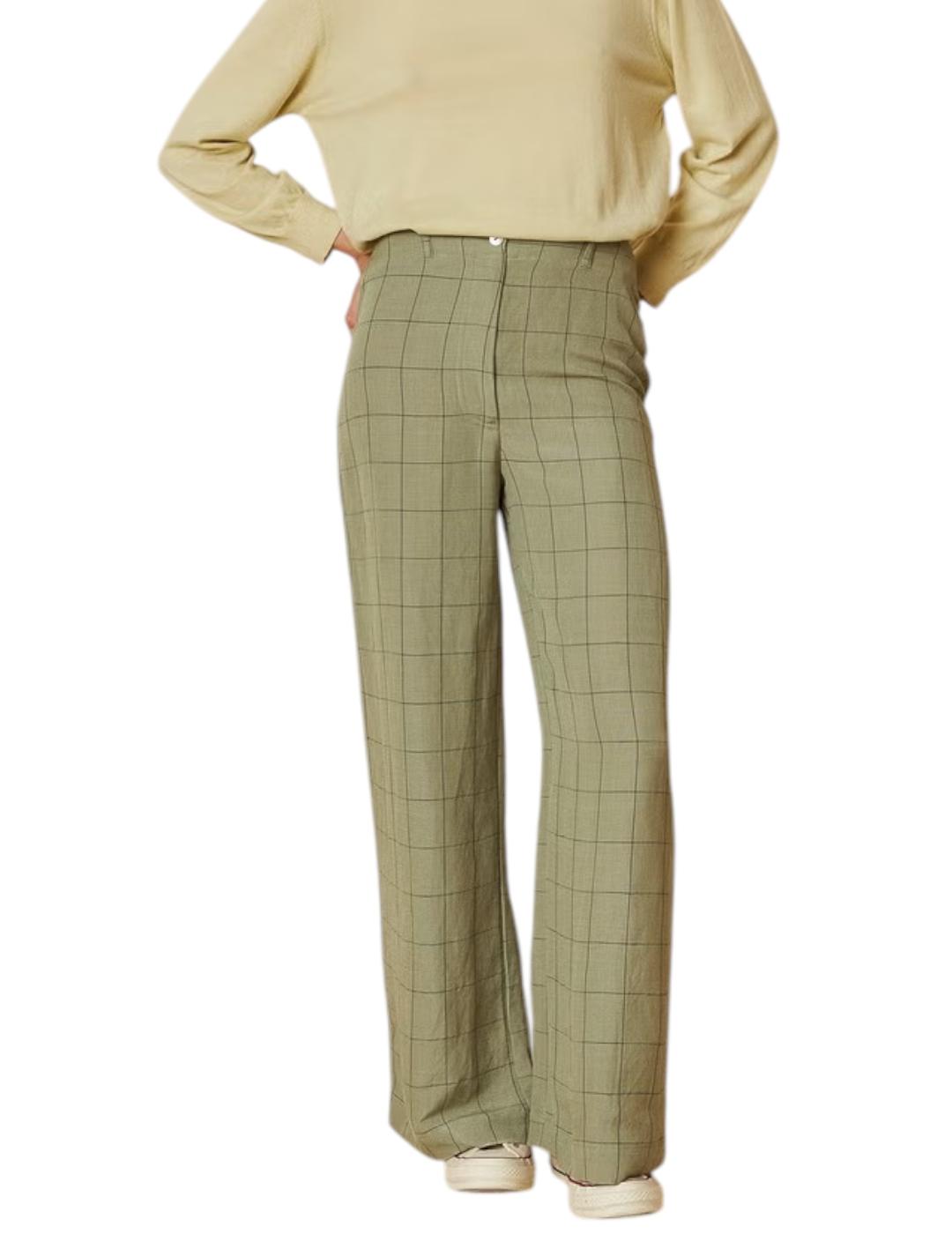 Pantalón Indi&cold Cuadros Verde