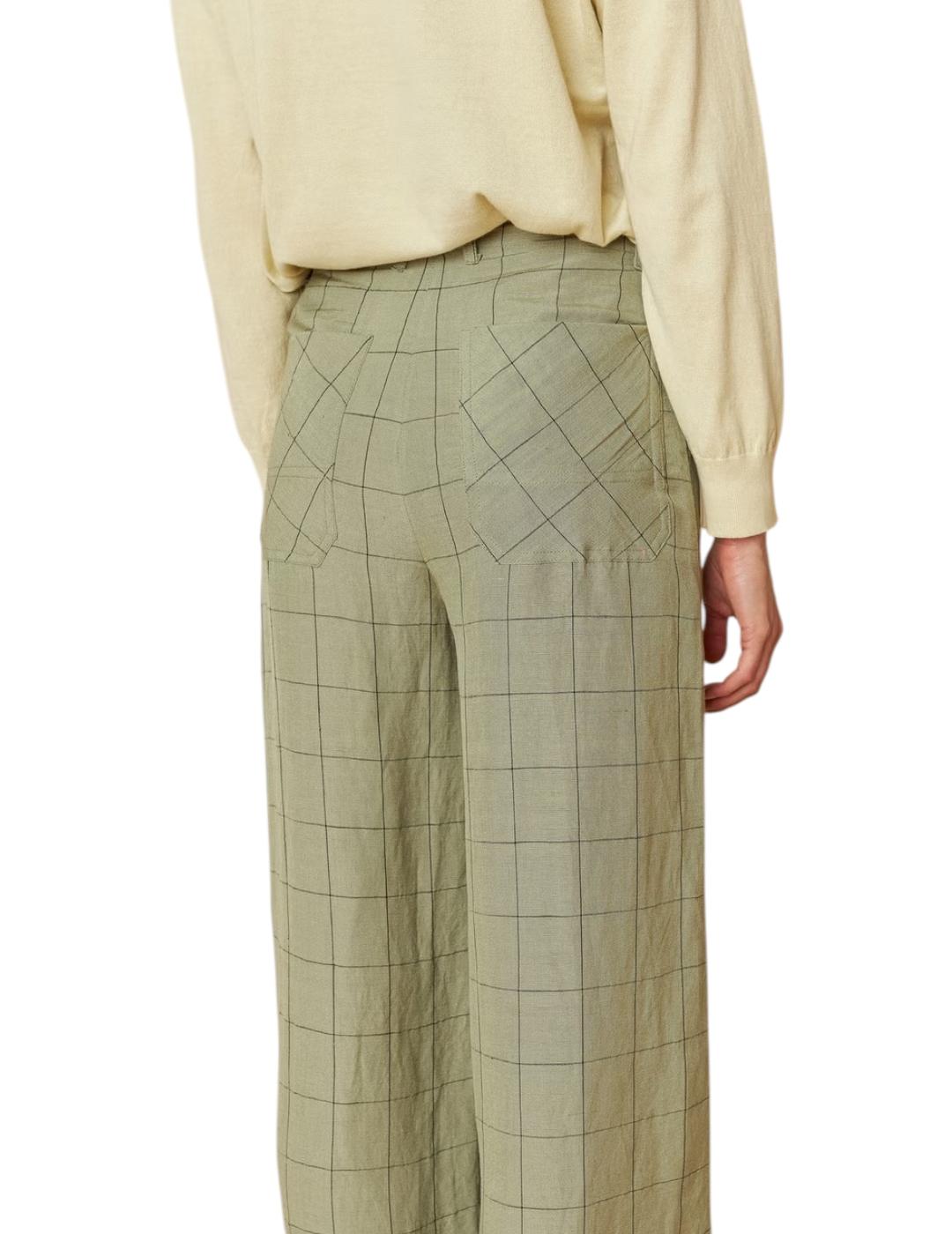 Pantalón Indi&cold Cuadros Verde