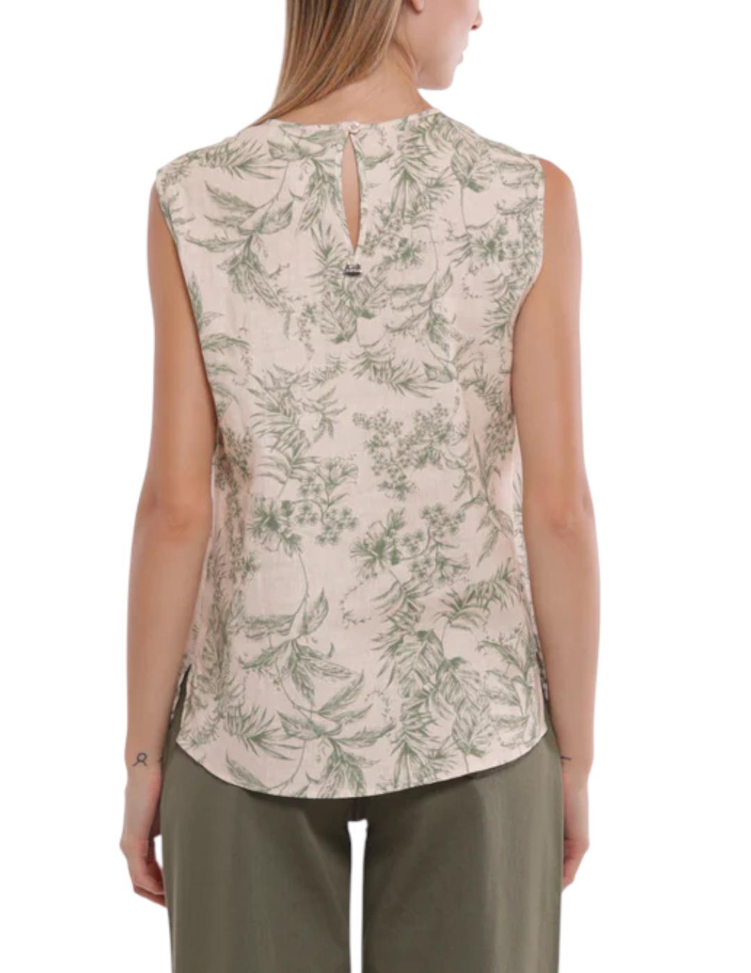 Top Mimi-Muà Toile De Jouy Verde