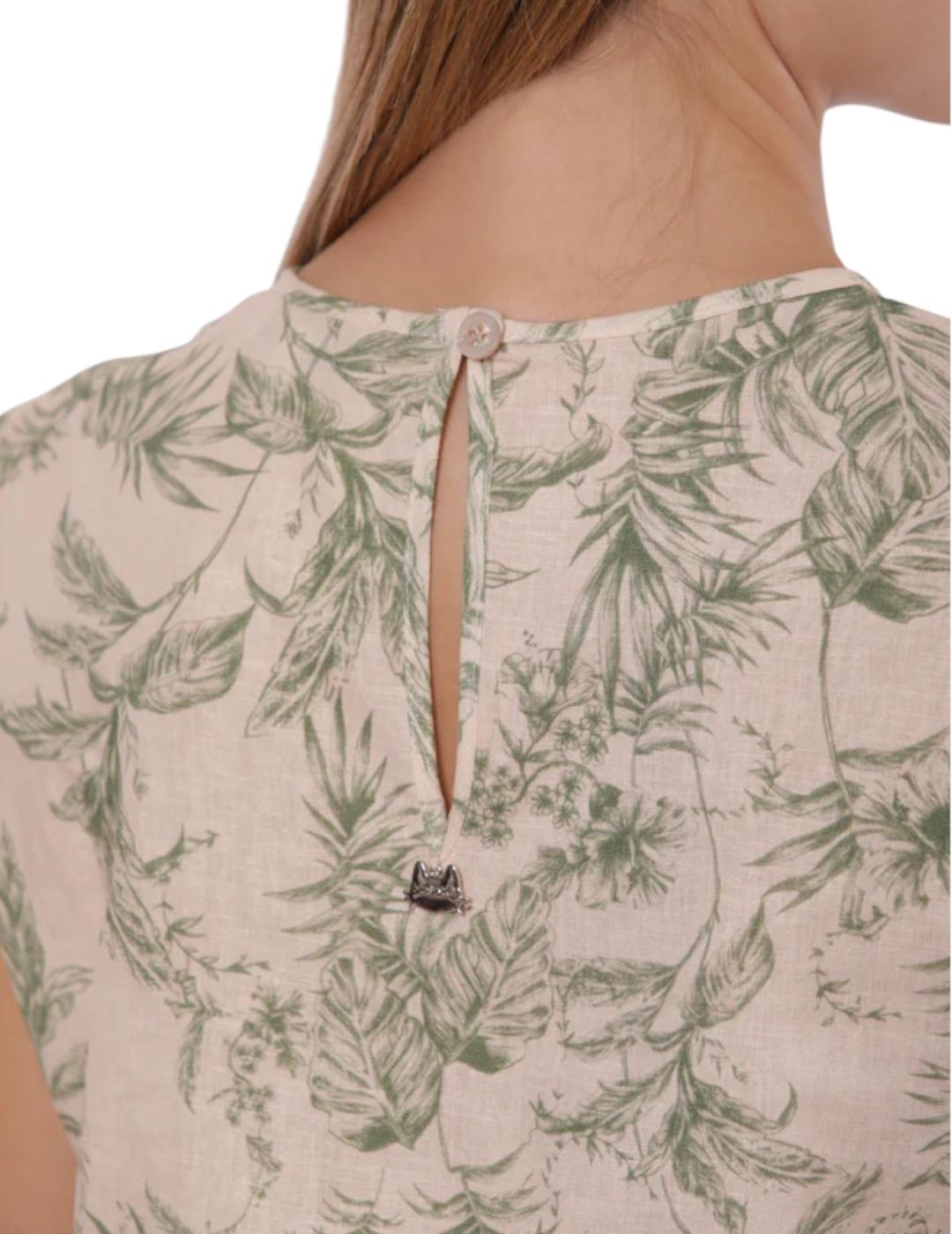 Top Mimi-Muà Toile De Jouy Verde