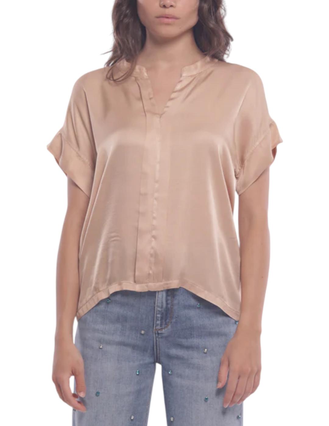 Blusa Mimi-Muà Raso Beige