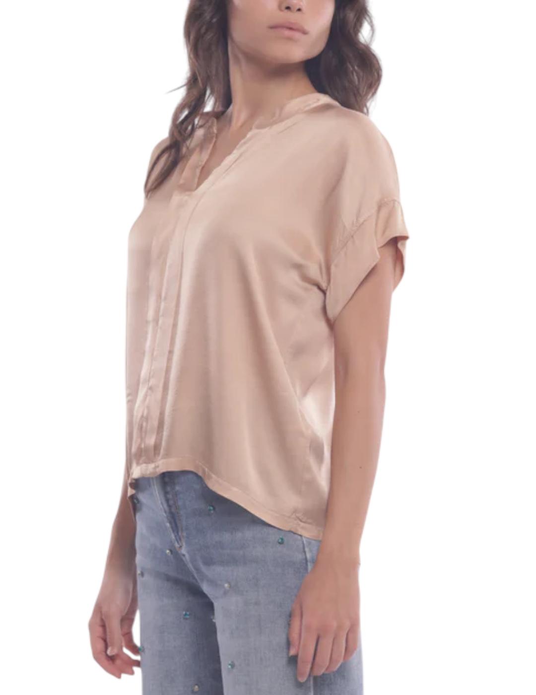 Blusa Mimi-Muà Raso Beige