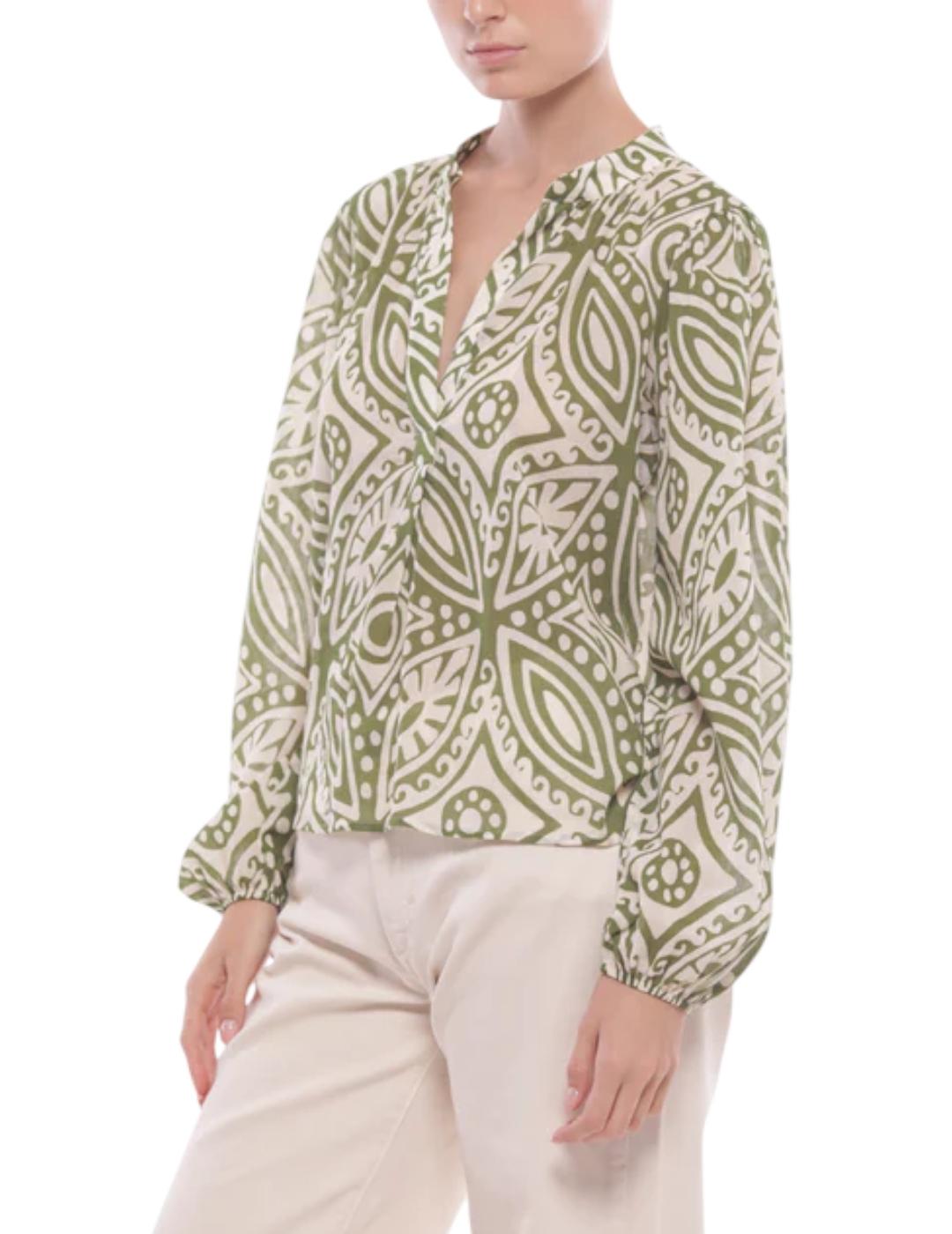 Blusa Mimi-Muà Estampada Verde