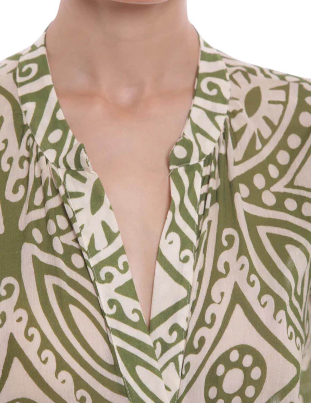 Blusa Mimi-Muà Estampada Verde