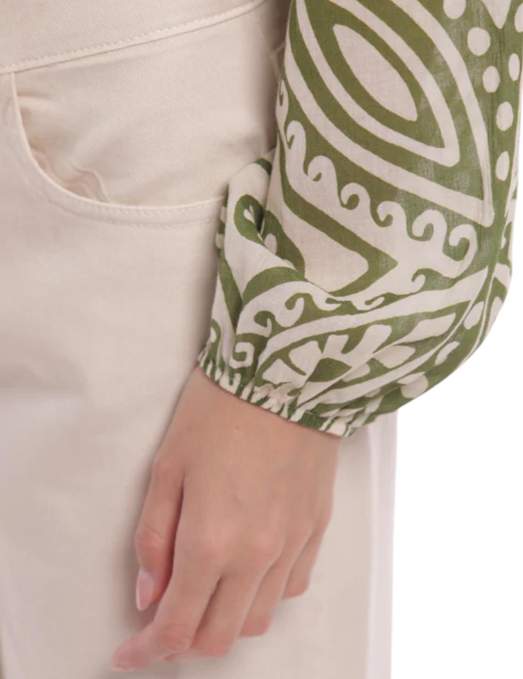 Blusa Mimi-Muà Estampada Verde