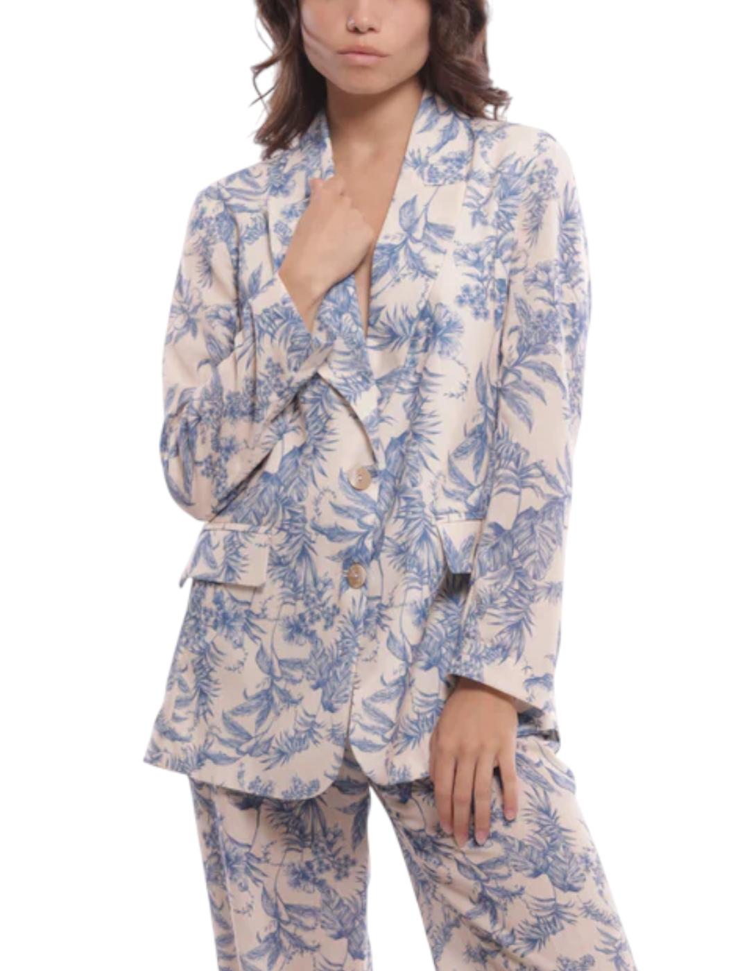 Blazer Mimi-Muà Toile De Jouy Azul