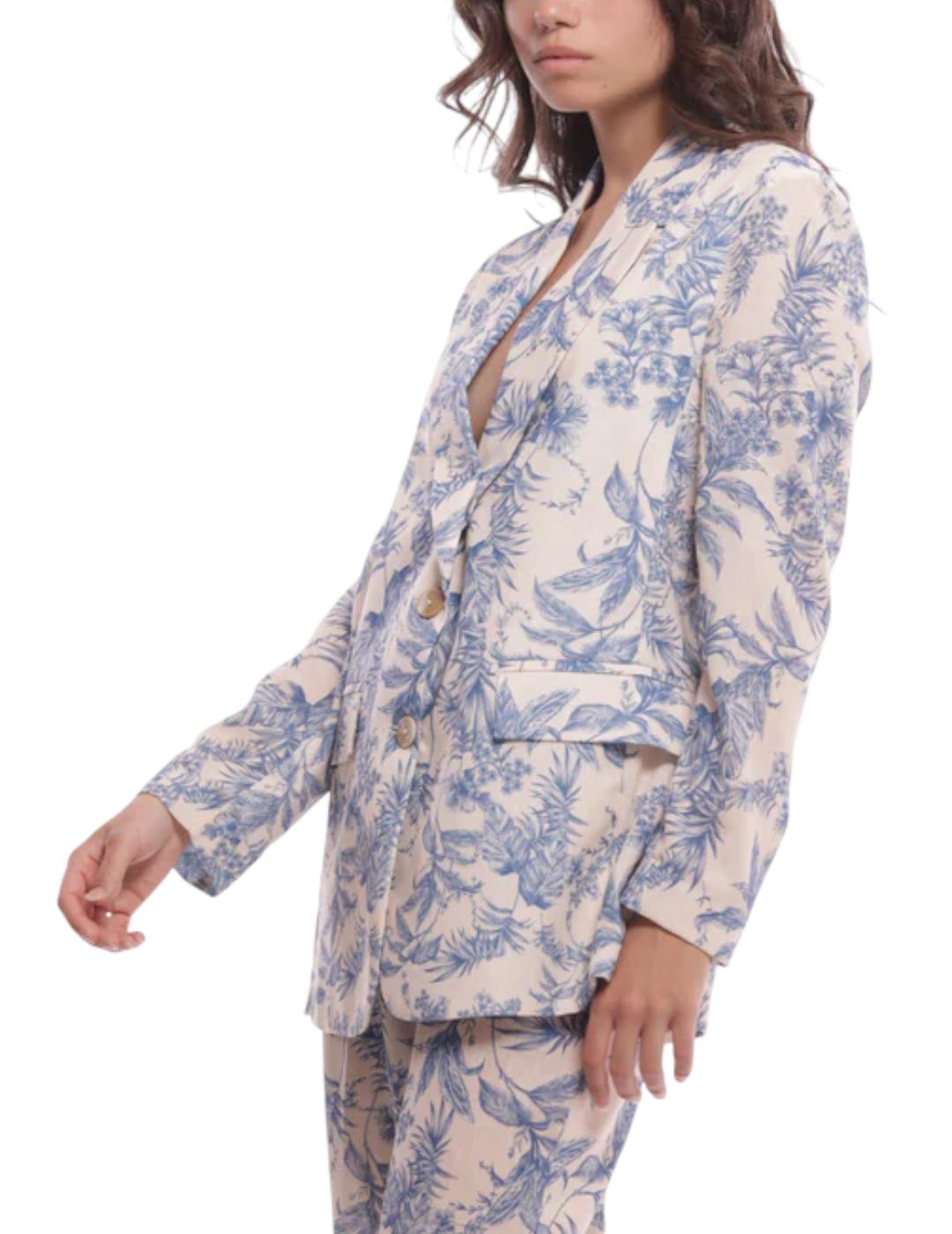 Blazer Mimi-Muà Toile De Jouy Azul