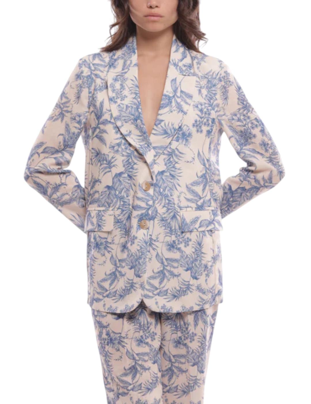 Blazer Mimi-Muà Toile De Jouy Azul