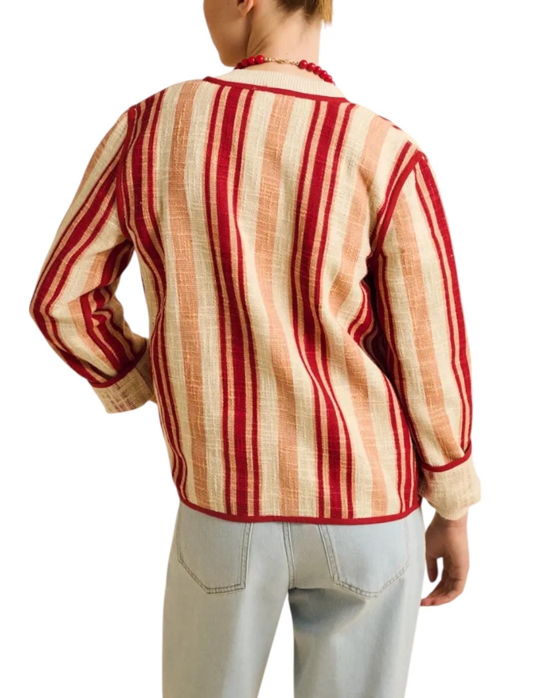 Chaqueta ese O ese Rayas Chiado Rojo