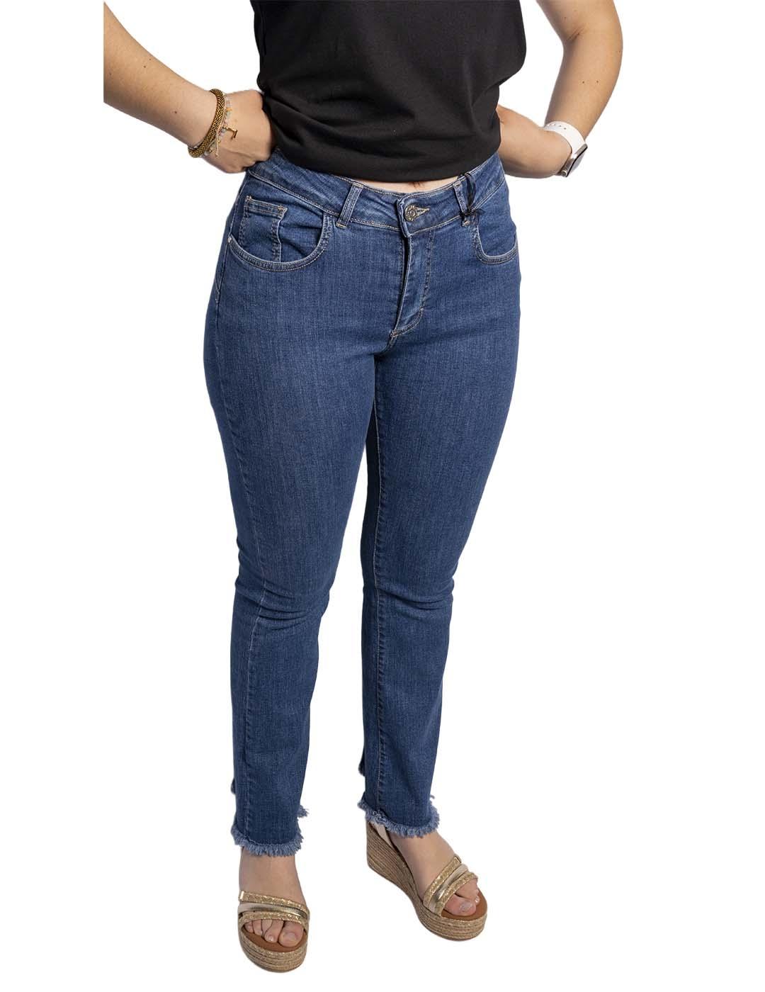 Pantalón Mimi-Muà Cropped Flare Azul Oscuro