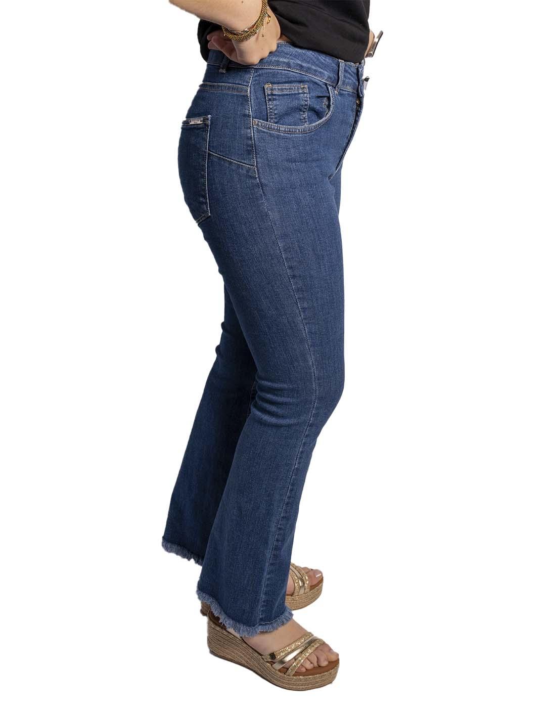 Pantalón Mimi-Muà Cropped Flare Azul Oscuro