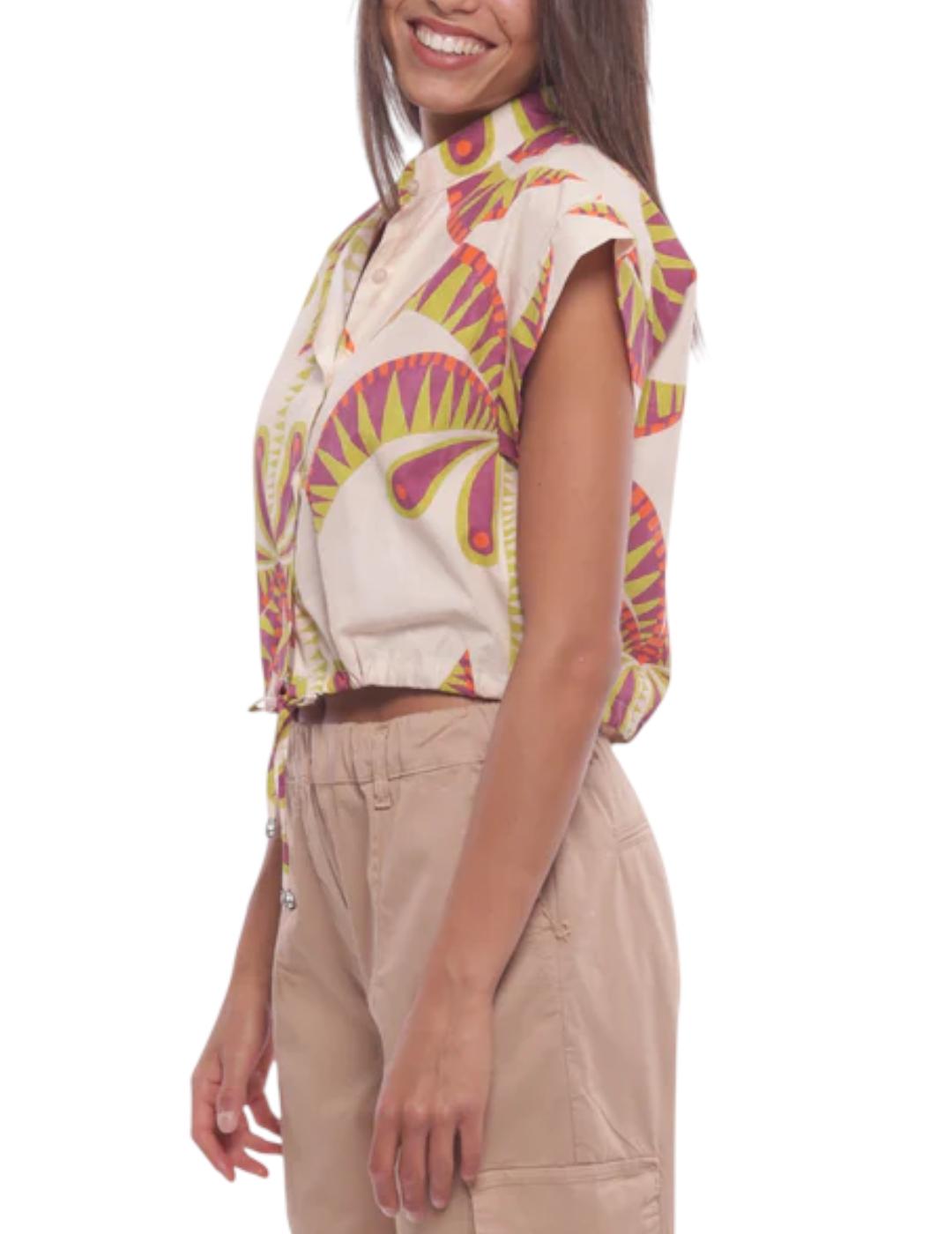 Camisa Mimi-Muà Palmeras Beige