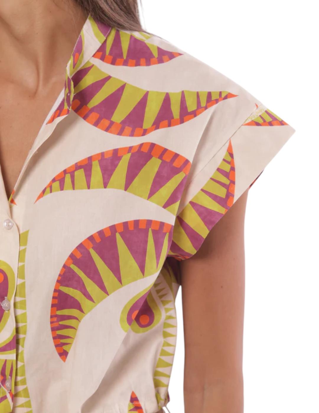 Camisa Mimi-Muà Palmeras Beige