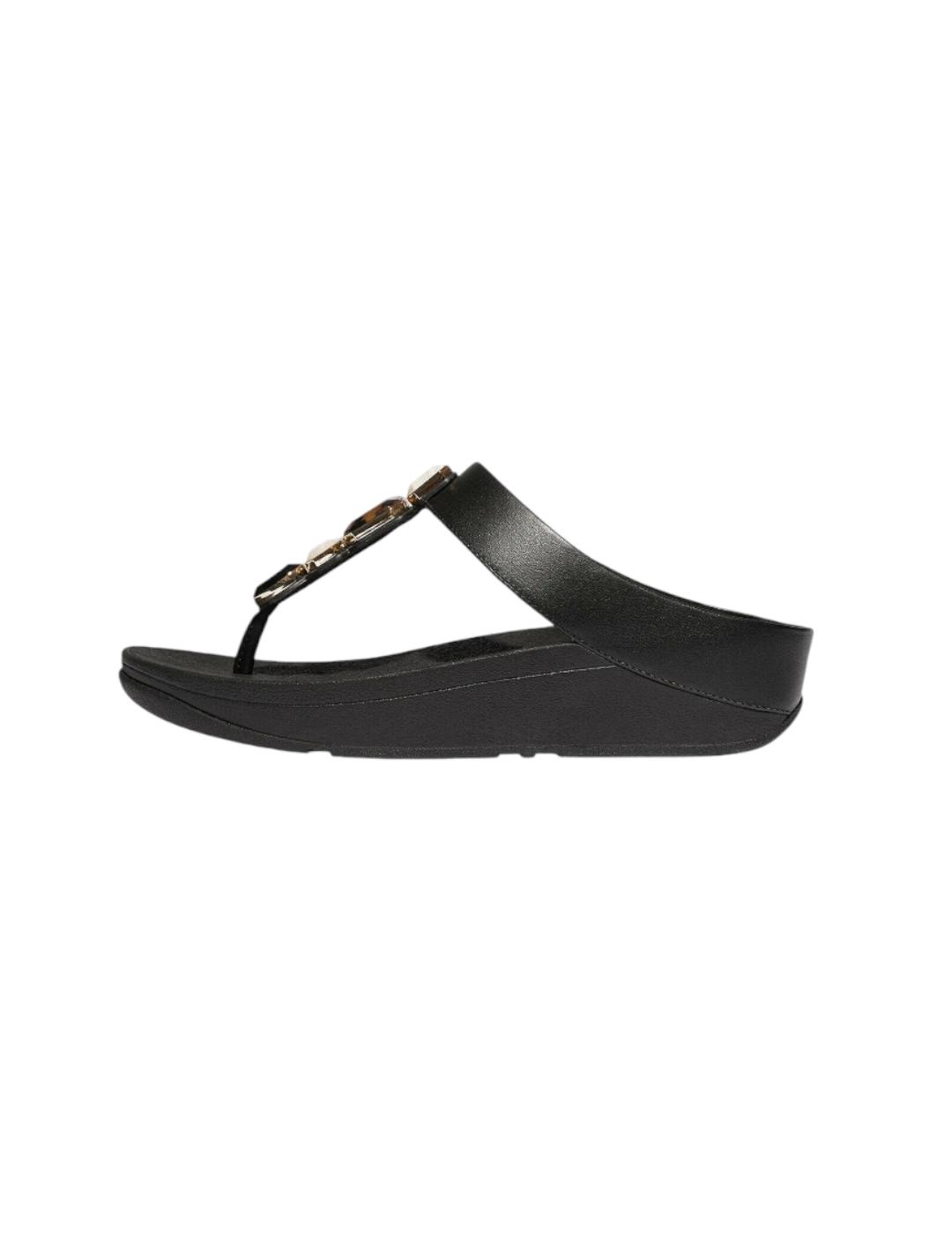 Sandalias Fitflop Fino Multi-Stone Negro para mujer 