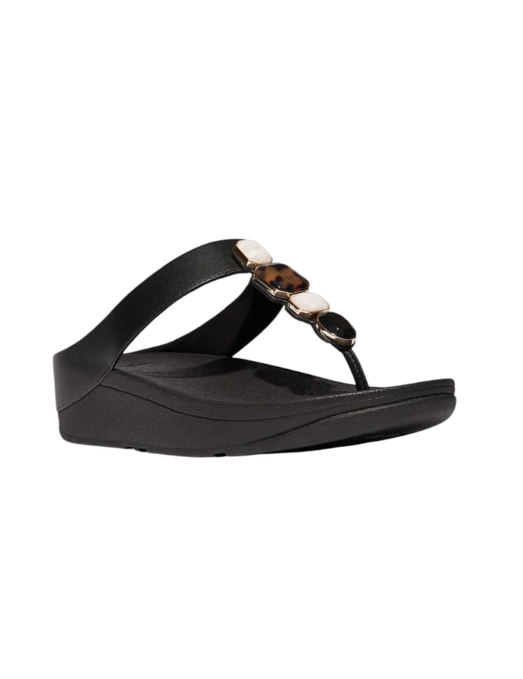 Sandalias Fitflop Fino Multi-Stone Negro para mujer 
