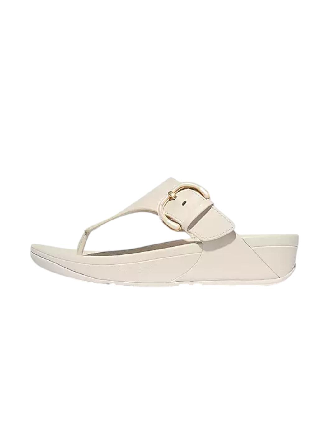 Sandalias Fitflop Lulu Resin-Buckle Blanco para mujer.