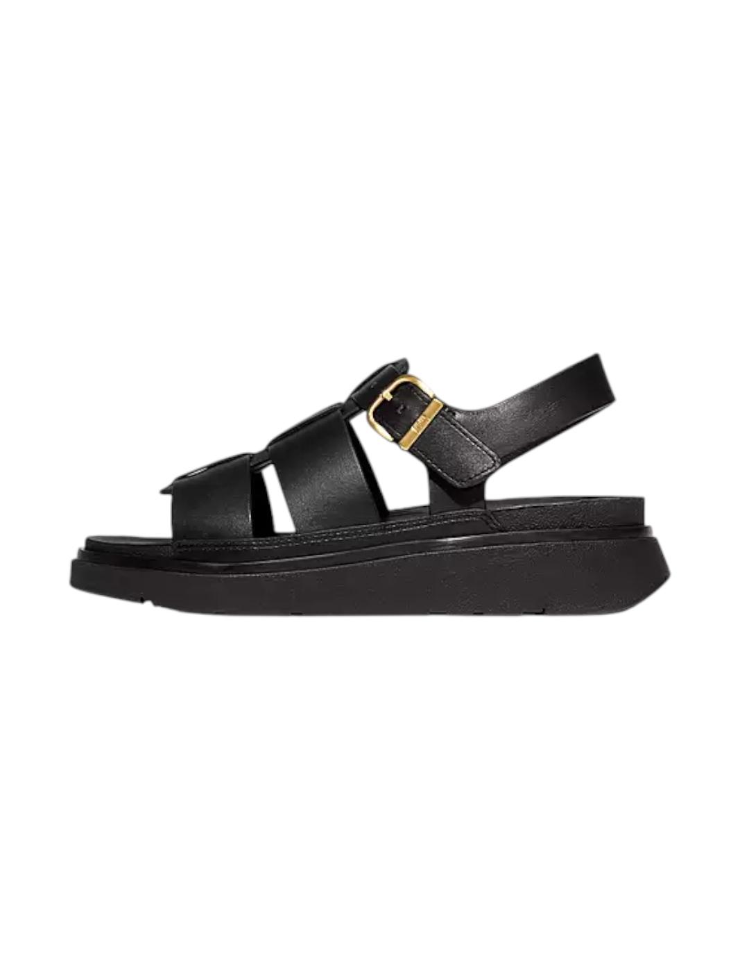Sandalias Fitflop Gen-FF Leather Fisherman Negro para mujer.