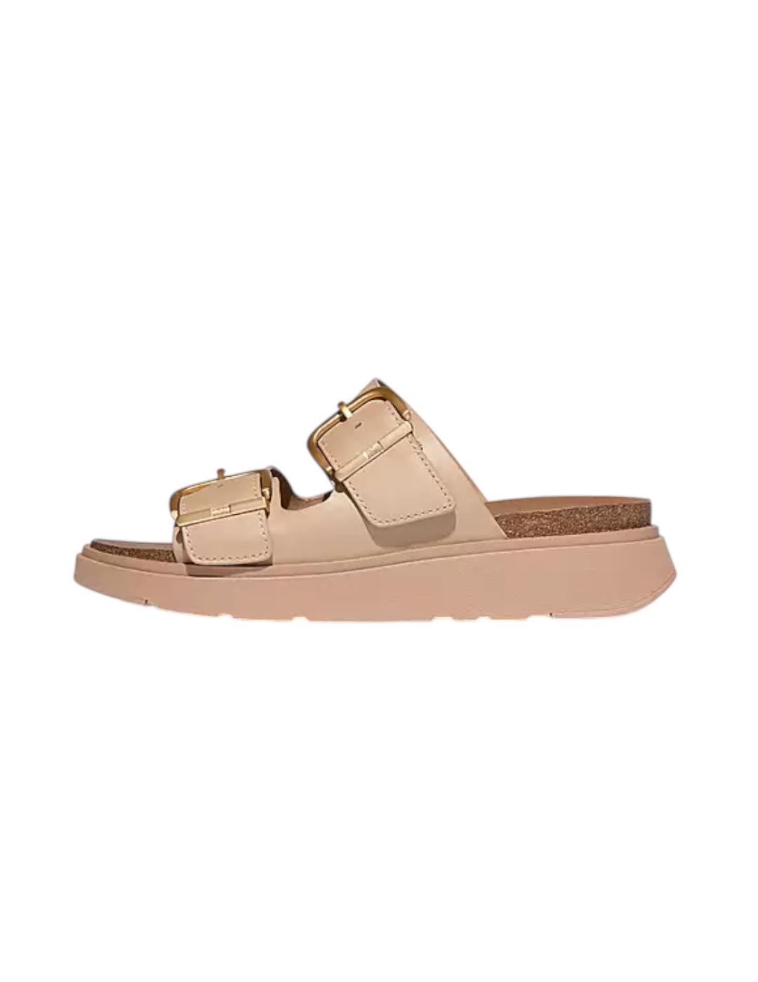 Sandalias Fitflop Gen-FF Buckle Beige para mujer.