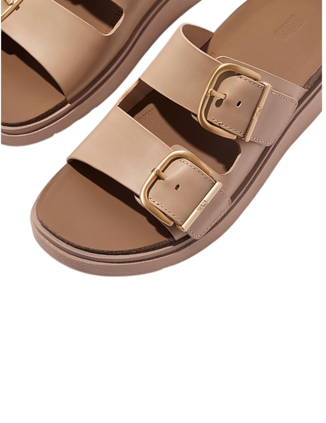 Sandalia FitFlop Gen-FF Buckle Two-Bar beige