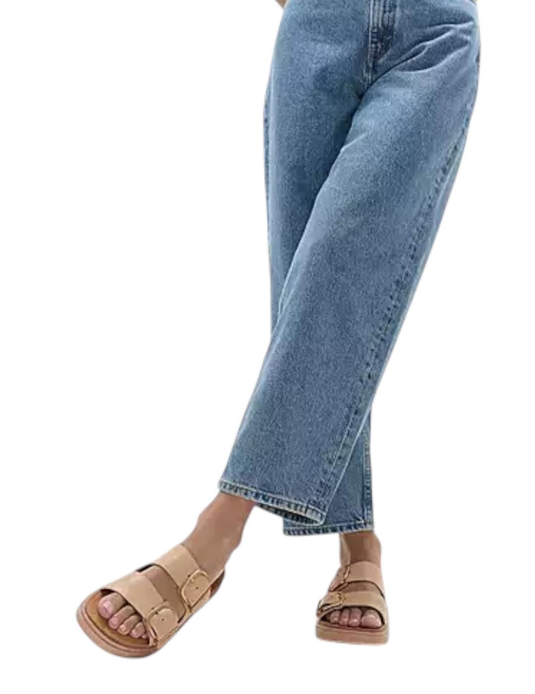 Sandalia FitFlop Gen-FF Buckle Two-Bar beige