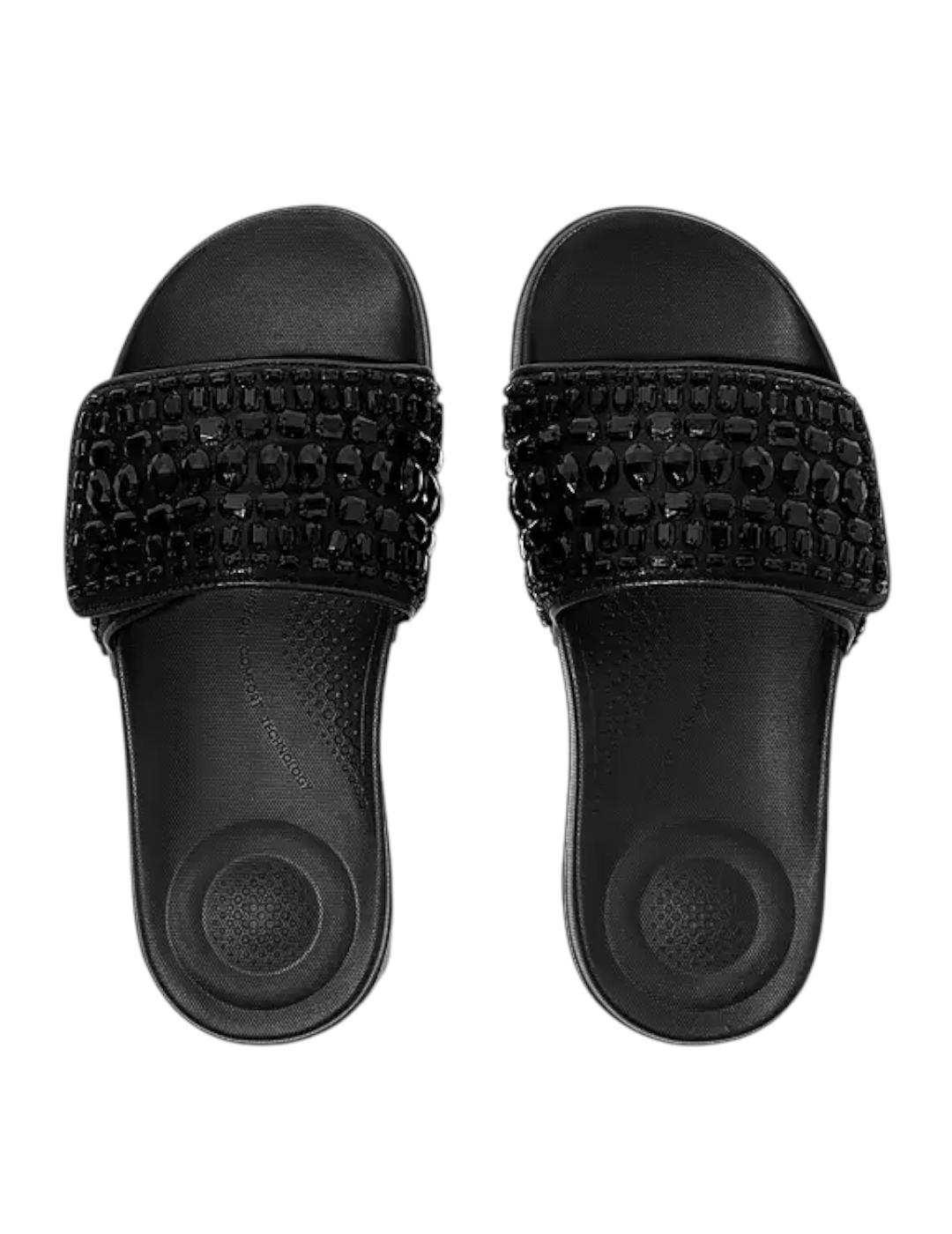 Sandalias Fitflop Iqushion Adjustable Negro para mujer.