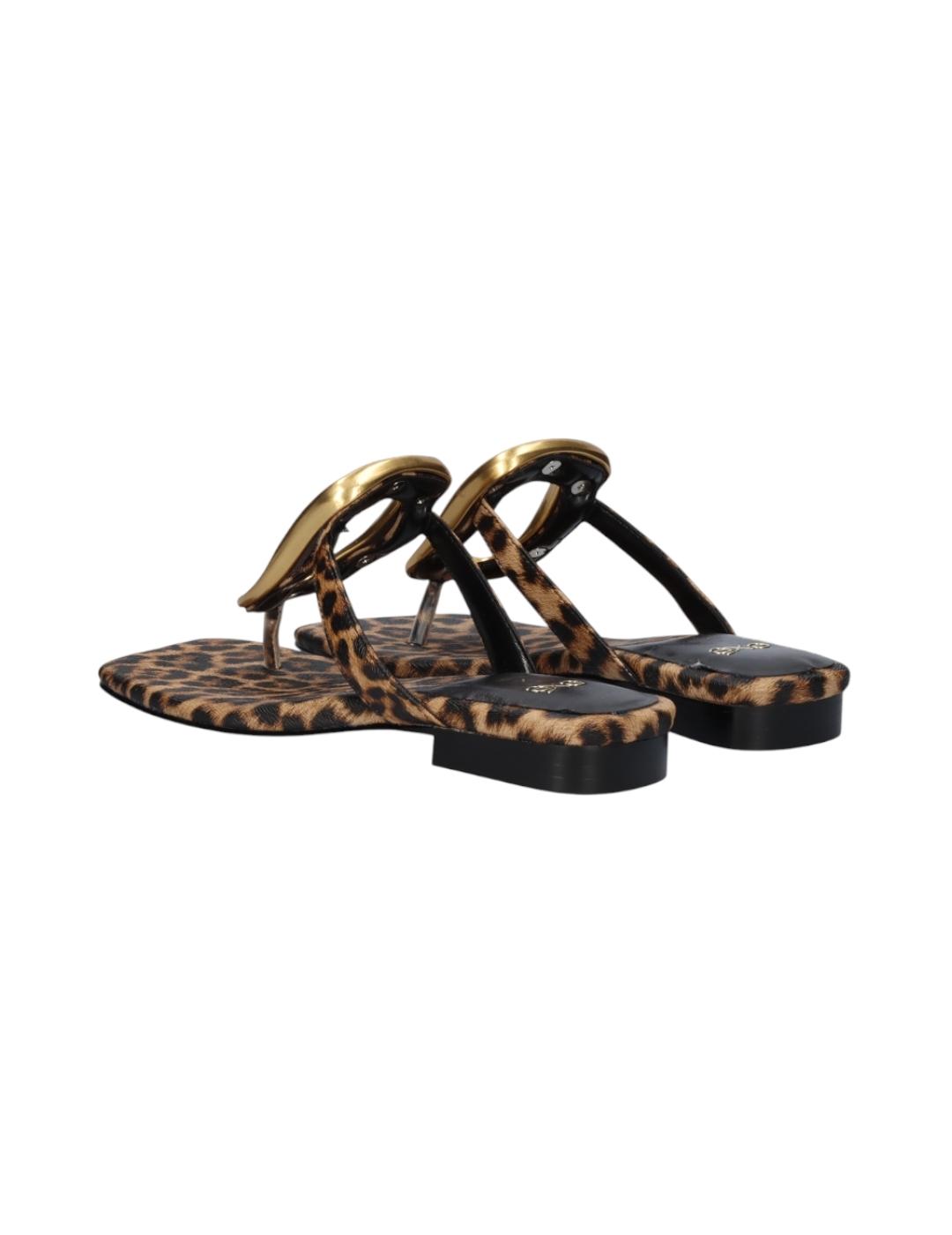Sandalia Exe Plana Leopardo