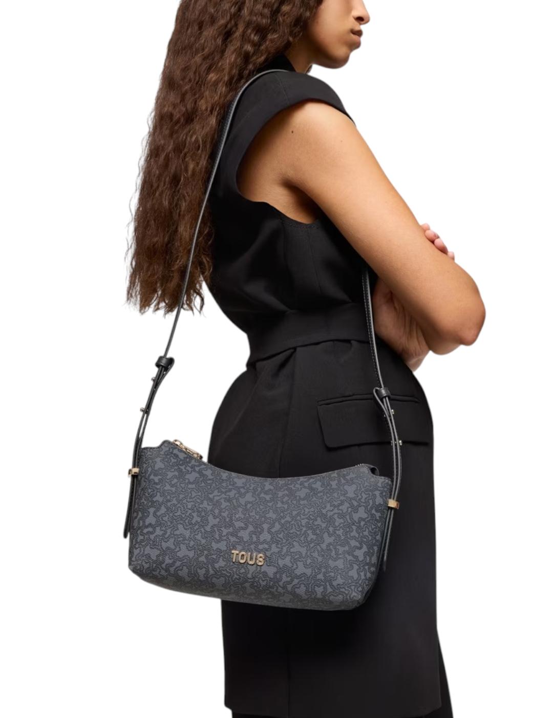 Bandolera Tous Mediana Kaos Mini Lines Gris Oscuro