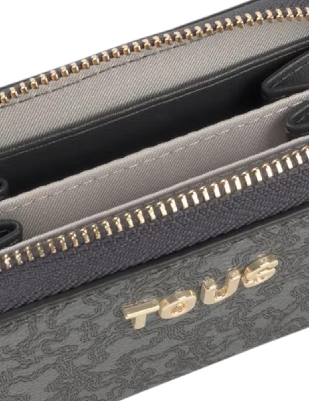 Monedero Tous Mediano Kaos Mini Lines Gris Oscuro