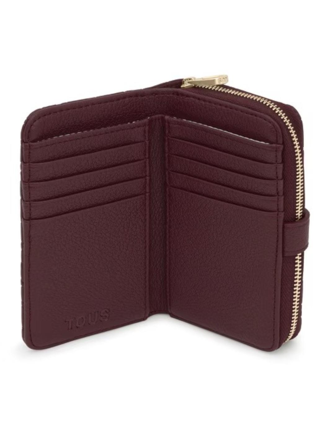 Billetera Tous Mediana Bridge Puffy Bear Burdeos