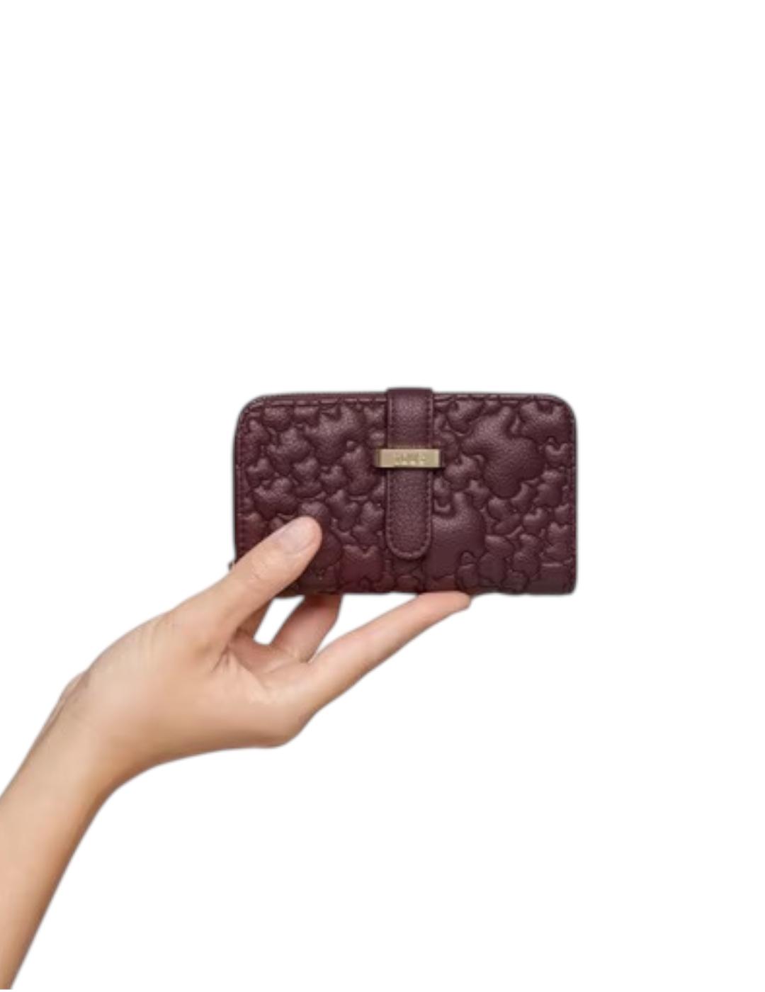 Billetera Tous Mediana Bridge Puffy Bear Burdeos