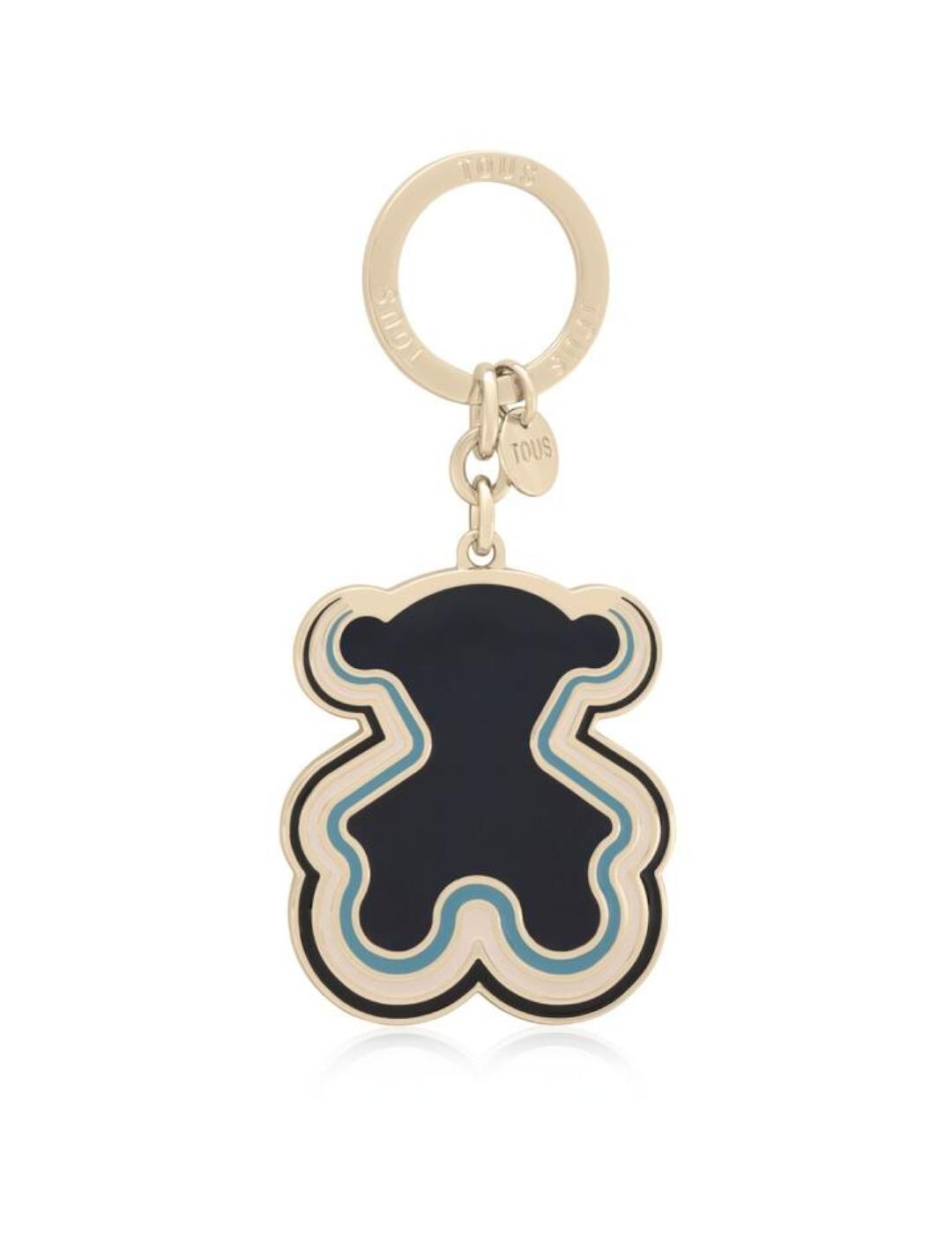 Llavero Tous Bear Waves Azul Oscuro-Dorado