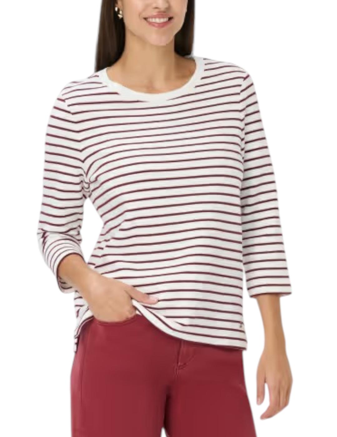 Camiseta Brax Rayas Burdeos