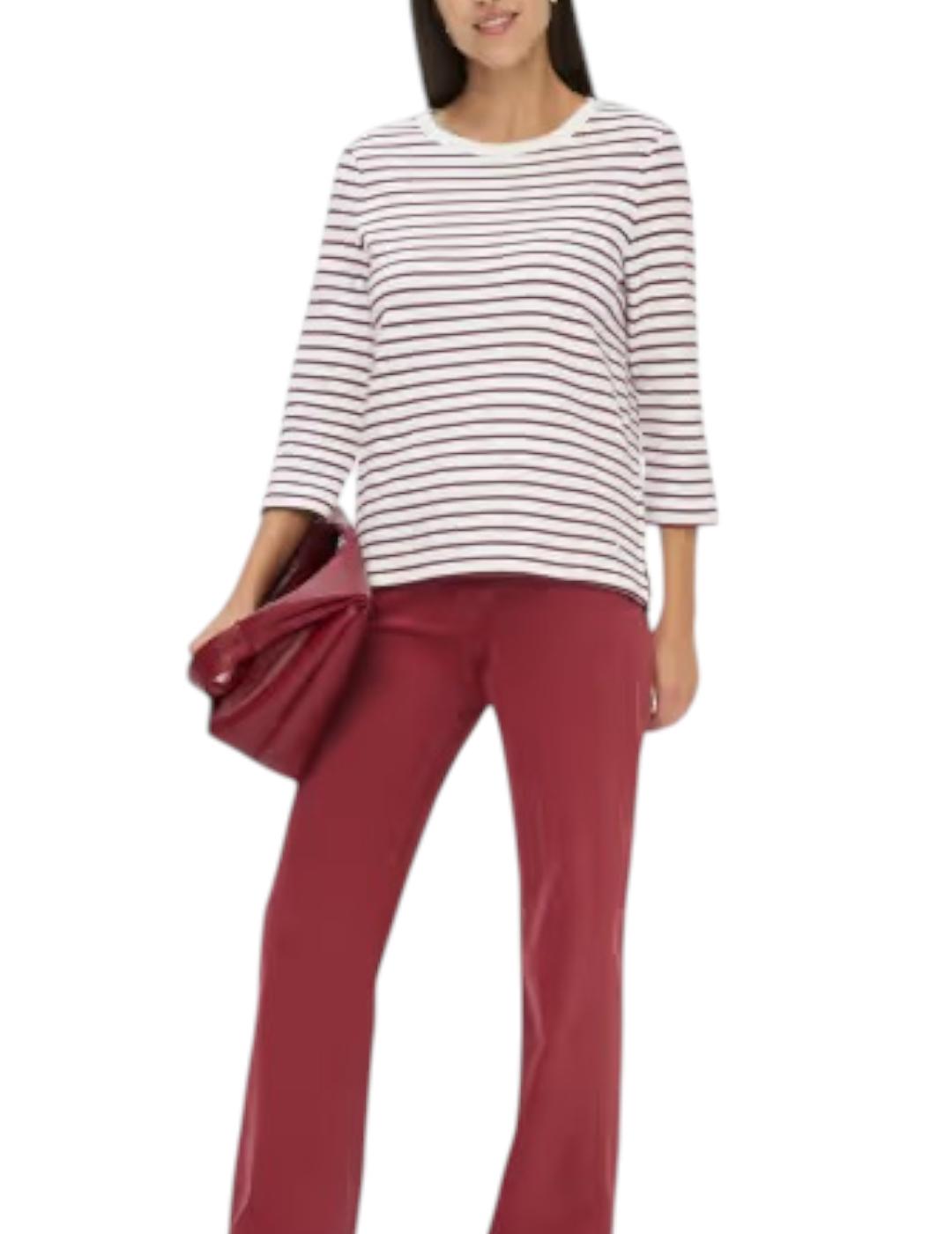 Camiseta Brax Rayas Burdeos