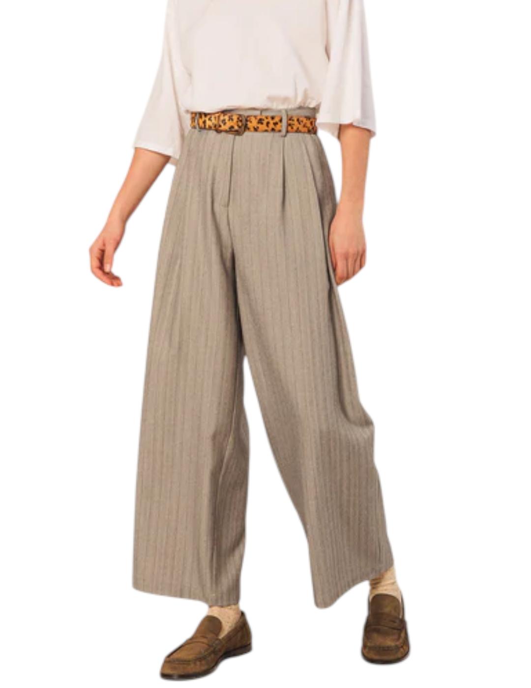 Pantalón Indi&cold Pinzas Gris