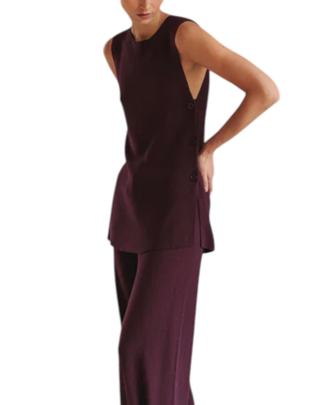 Chaleco Indi&cold Largo Seawool Berenjena