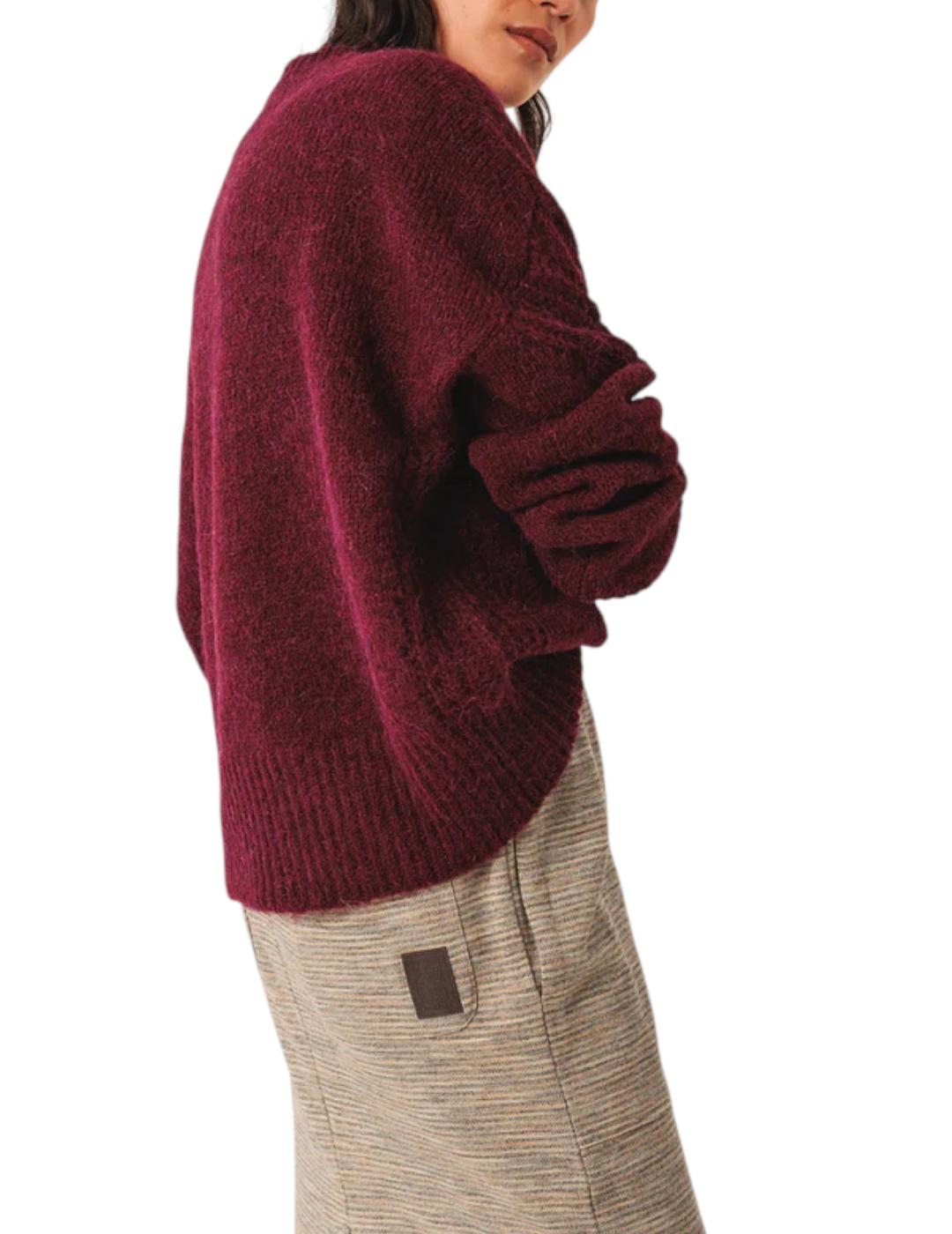 Jersey Indi&cold Lana Desagujados Berenjena