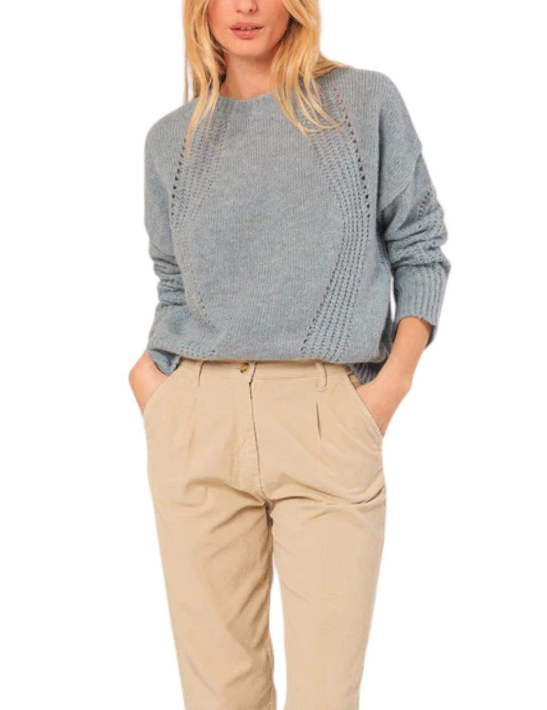 Jersey Indi&cold Lana Desagujados Cielo