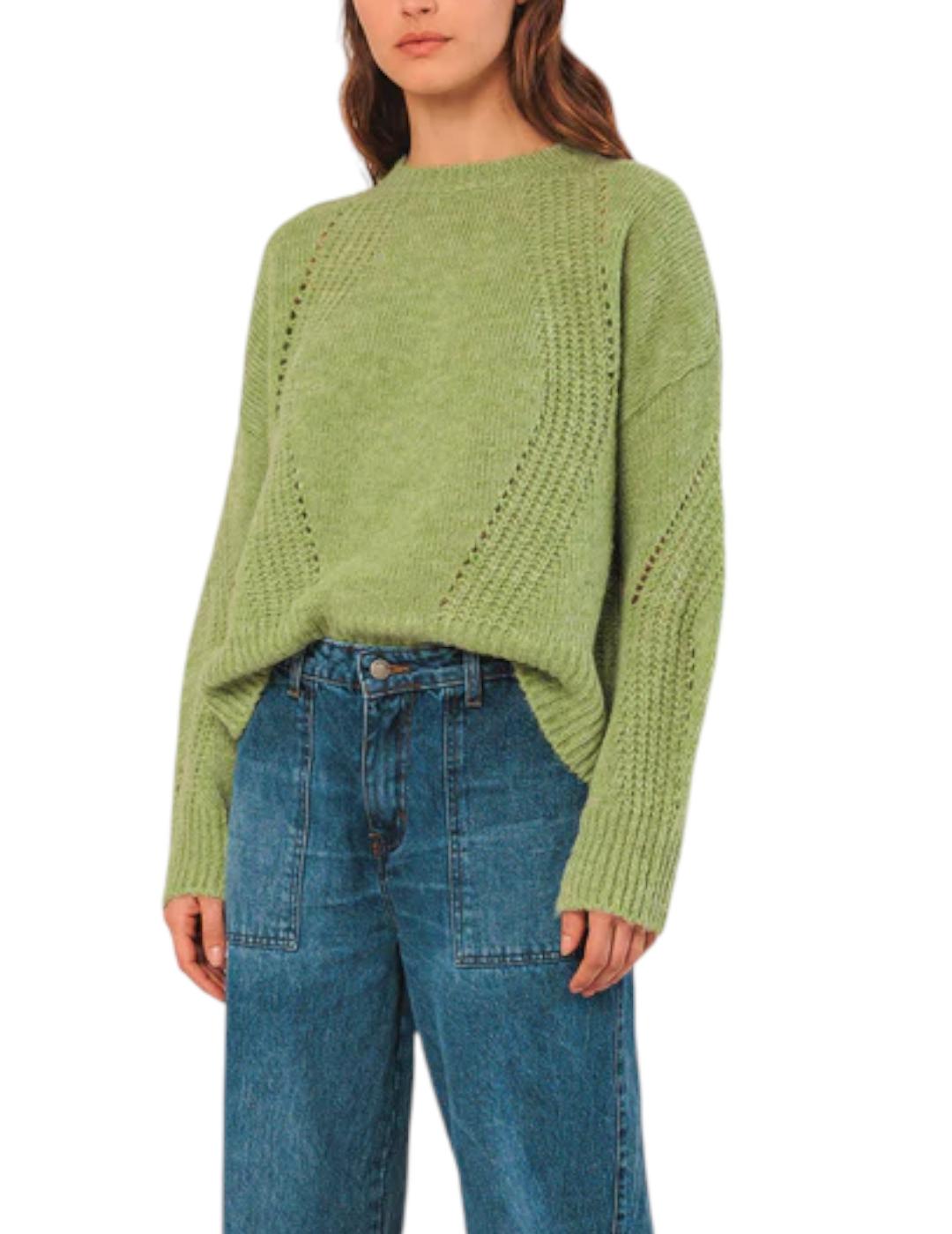 Jersey Indi&cold Lana Desagujados Matcha