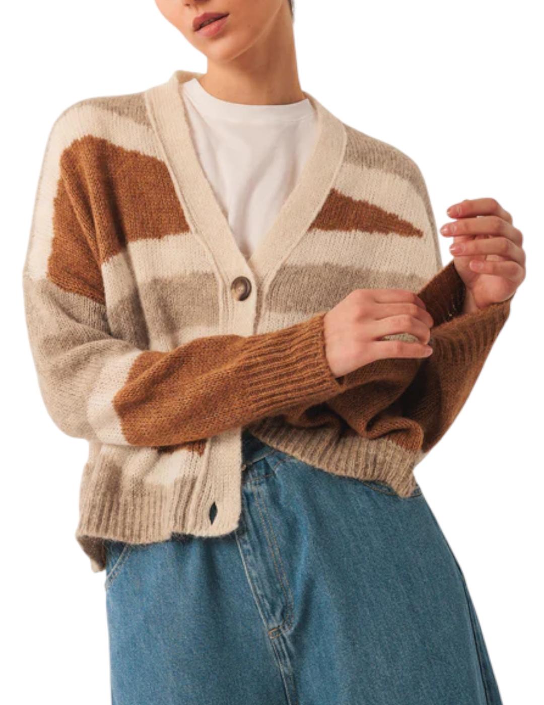 Chaqueta Indi&cold Intarsia Camel