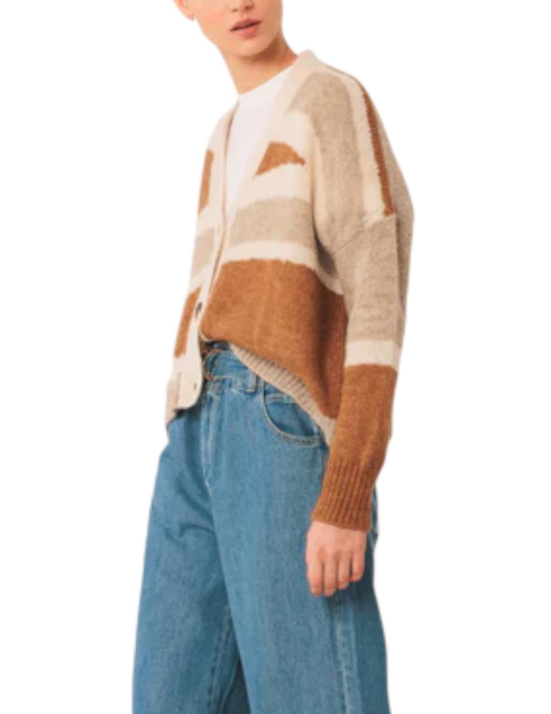 Chaqueta Indi&cold Intarsia Camel