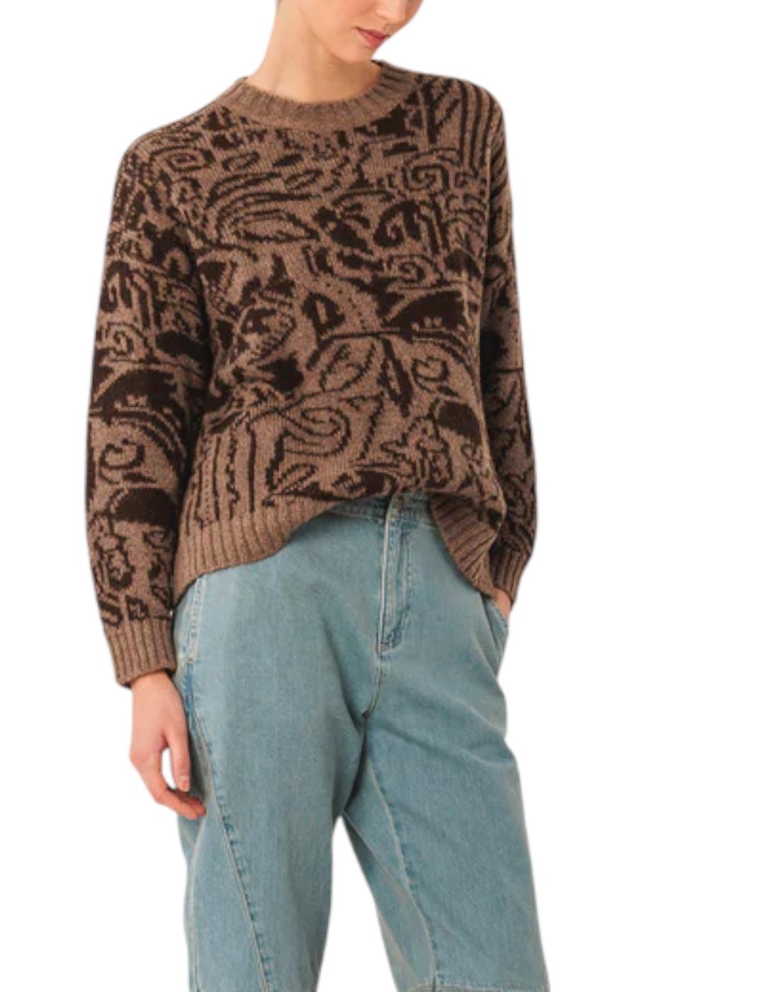 Jersey Indi&cold Jacquard Bicolor Topo