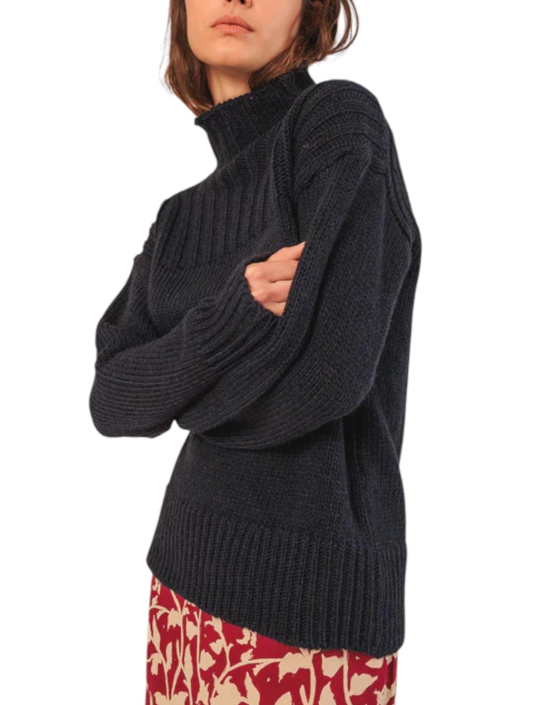 Jersey Indi&cold Cuello Subido Marino