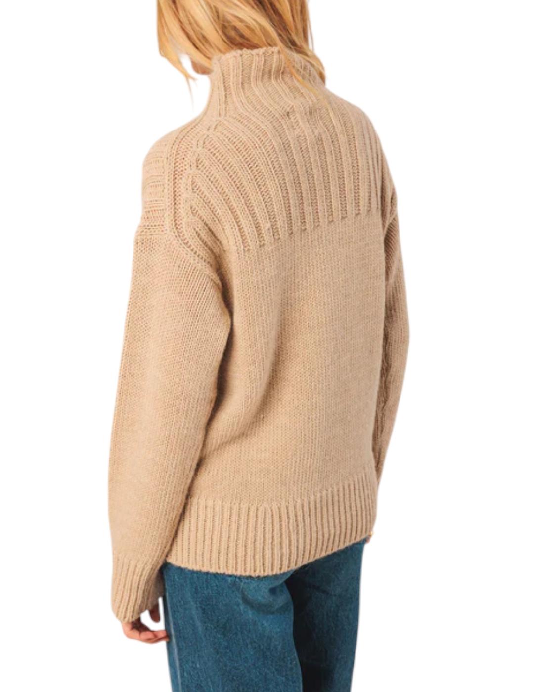 Jersey Indi&cold Cuello Subido Beige