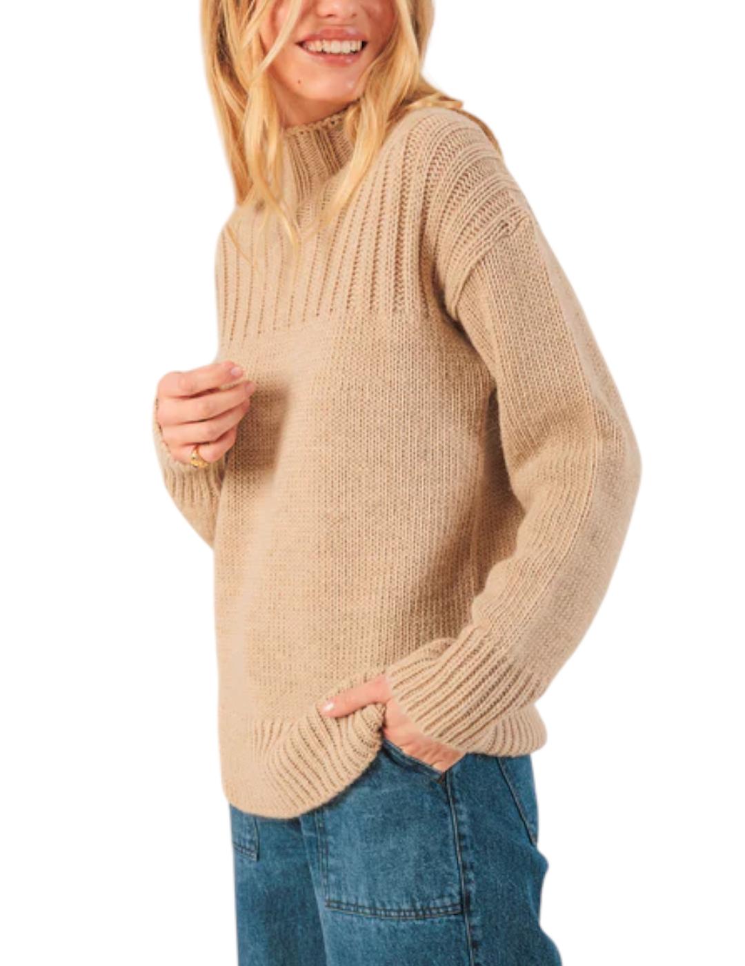 Jersey Indi&cold Cuello Subido Beige