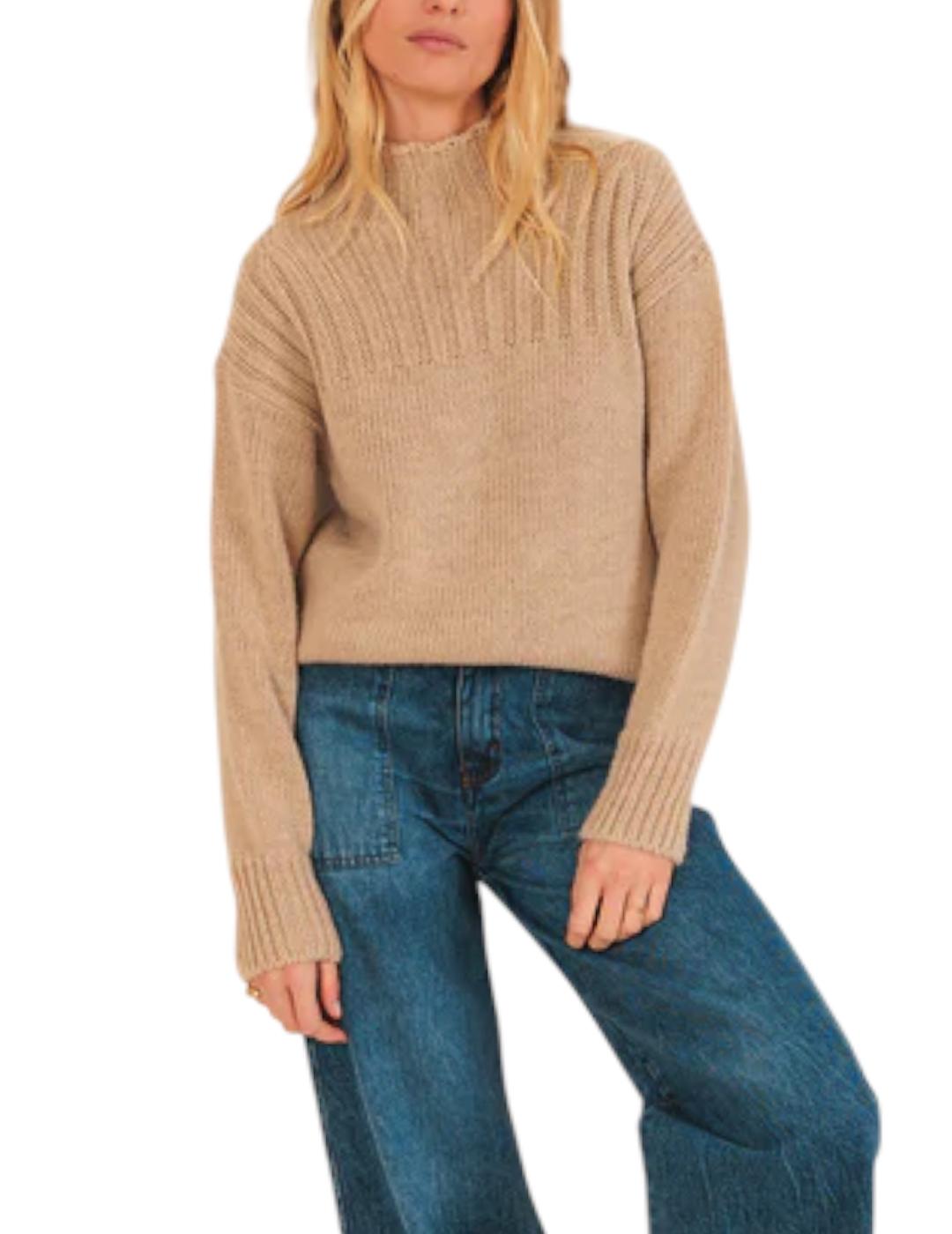 Jersey Indi&cold Cuello Subido Beige