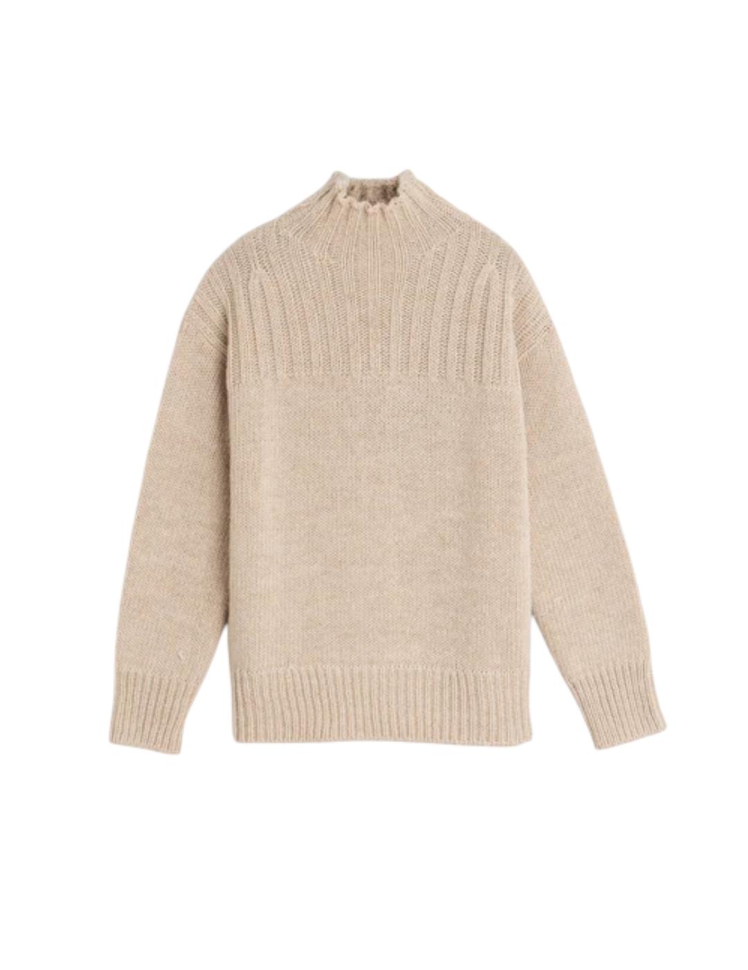 Jersey Indi&cold Cuello Subido Beige