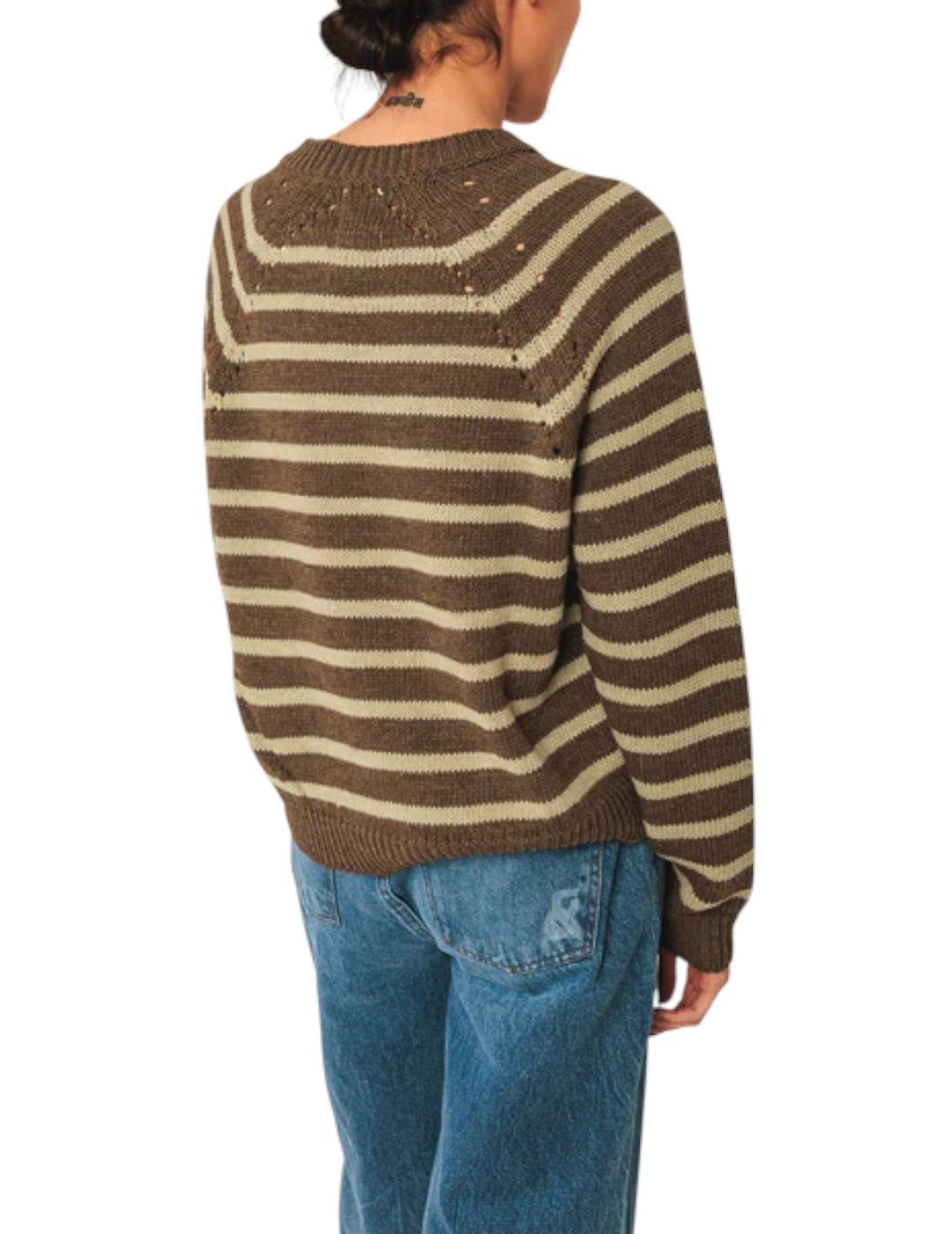 Jersey Indi&cold Stripes Bicolor Khaki